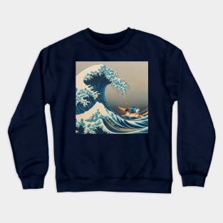 Kanagawa wave - Funny Kayaking Meme Crewneck Sweatshirt